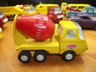 Vintage 1970's Mini  Tonka Yellow and Red Cement Mixer Pressed Steel Toy