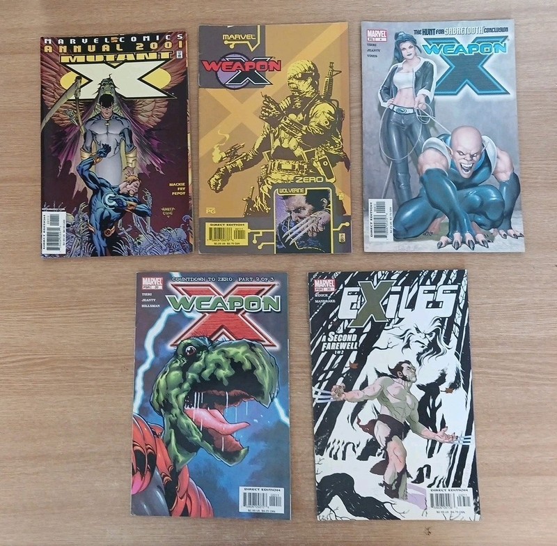 5× X-Men Variations And Spin Offs, 2001-2004, Mutant X, Weapon X and EXiles