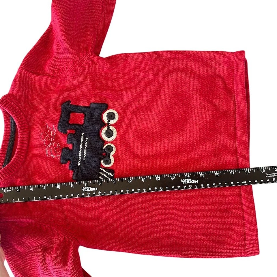 Suéter de tren vintage Y2K OshKosh B'gosh niños rojo talla 5 ecléctico abuelo acogedor Foto 2 de 4