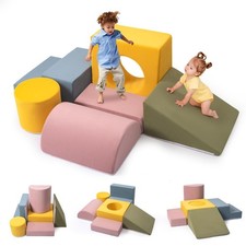 Rinnebbit 6-Piece Foam Climbing Blocks Multi-Color for Toddlers 1-3 No Ball
