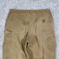 Carhartt Work Pants Mens Brown Duck Canvas Utility Carpenter Straight Leg