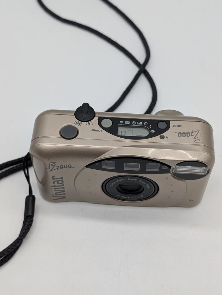 Vintage Vivitar PZ7000 Silver 35mm Film Camera, Power Tested, Film Not - Image 4 of 4