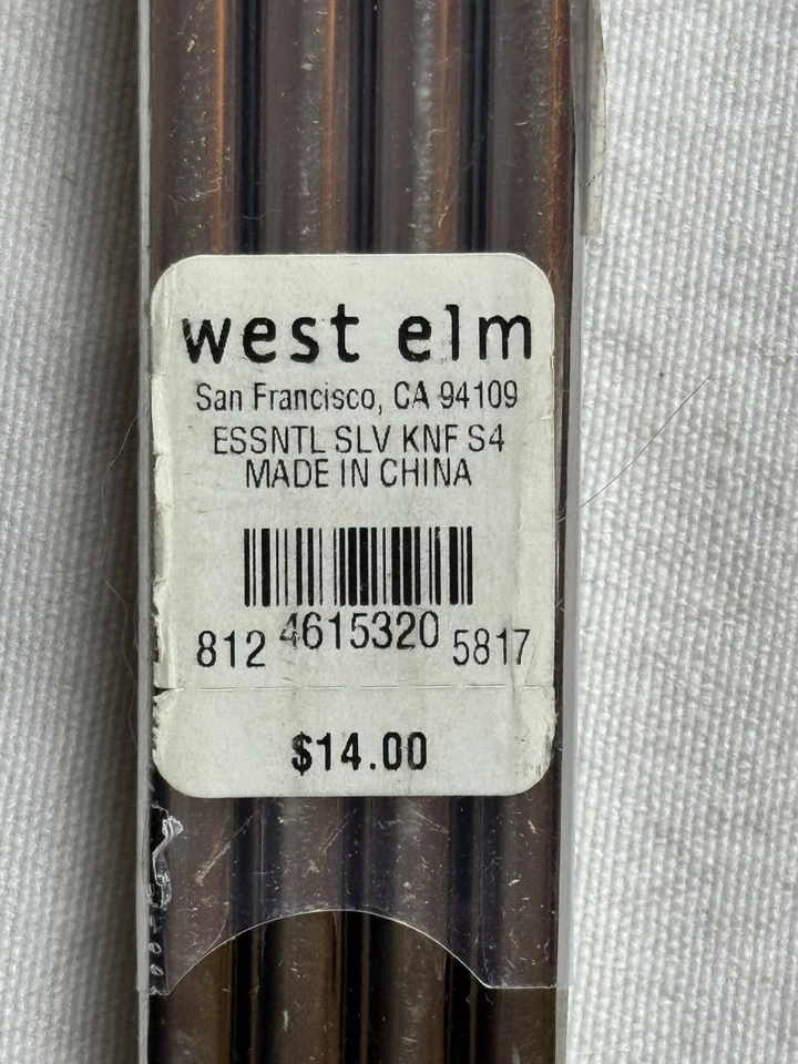 "Cuchillo de cena WEST ELM Fortessa 4 Essential plateado de acero inoxidable • 9,25"" nuevo" Foto 4 de 4