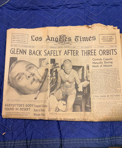John Glenn Newspaper La Times