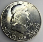 1963 SILVER KENNEDY HALF DOLLAR M44