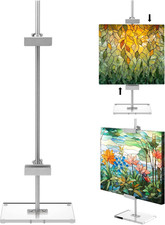 Adjustable Tabletop Easel Stand for Picture Frame up to 16.5" H Metal Silver Flo