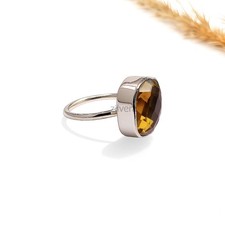 Handmade Citrine Ring for Women 925 Sterling Silver Statement Jewelry for Women