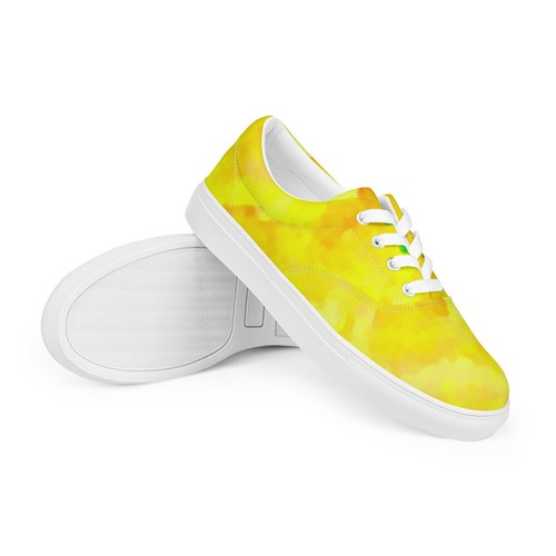 Canvas Shoes Bright Yellow Men's lace 