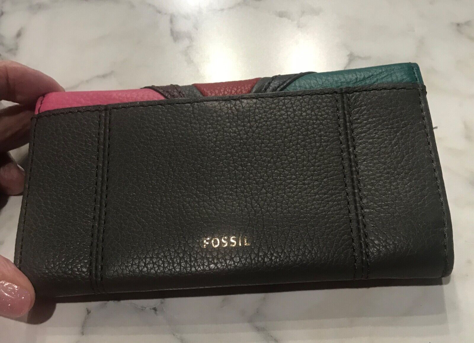 Fossil Gorgeous Multicolor Patchwork multi Pocket… - image 11