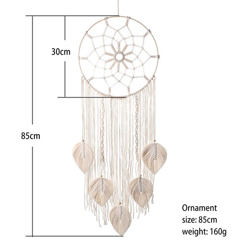 Macrame Dream Catcher Bohemian Leaf Wall Hanging Nordic Decor Boho Handmade - Imagen 6 de 16