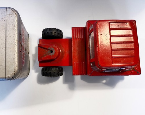 Vintage 1960s Toy Shop-Rite Tractor Trailer by Marx, Model H306, Metal, 25" Long - Picture 4 of 16