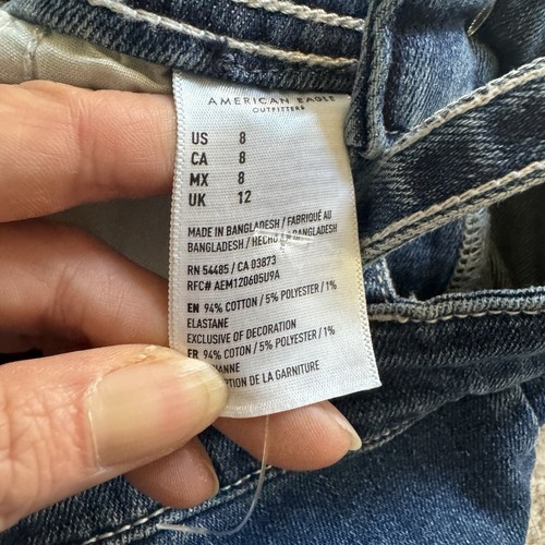 American Eagle Small Jean Overall Shorts Tomgirl Shortall - Picture 5 of 8
