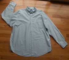 Men  s Nautica green long sleeve stripe button-down dress work office shirt XL 