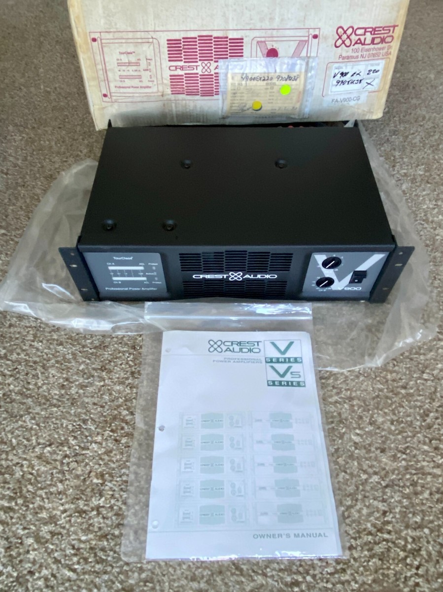 Crest Audio V900 Professional Power Amplifier: NEW/Unused in Box