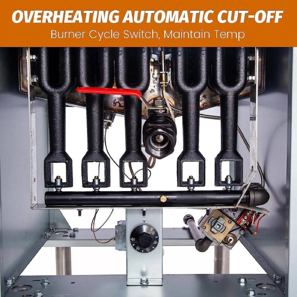 Freidora de piso comercial CMI propano líquido 3/4/5 quemadores freidora con 2 canastas Foto 3 de 4