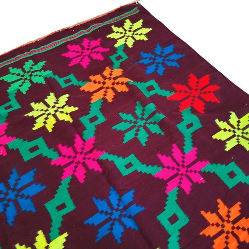 Boujaad Moroccan Handmade Rug Red Pink Blue Stars Wool Rug Tribal Berber Carpet - Picture 18 of 24