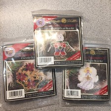 3 Mill Hill Cross Stitch Bead Ornament Kit Christmas Holiday Pin back Option