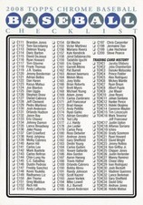 Topps Chrome Checklist Topps 2008 Baseball Card #2