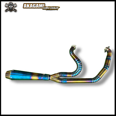 Custom 2-1 Exhaust Fit For Harley Road Glide FLTRX 10 2013 | Blue Gold Stainless