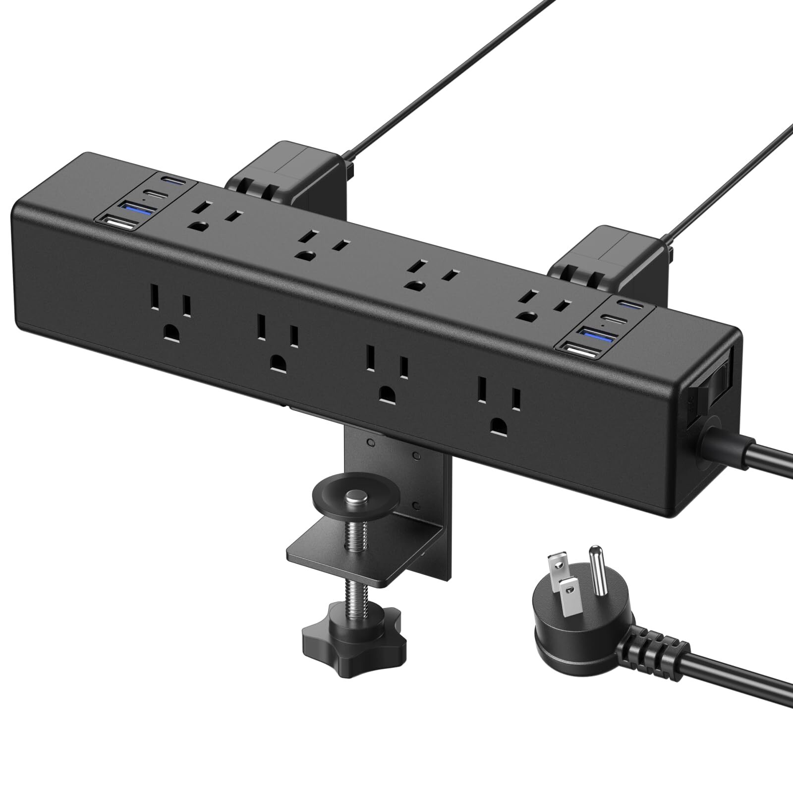 Desk Outlet Station 20W USB C Port. 12 Outlet Desktop Clamp Power Strip Surge...