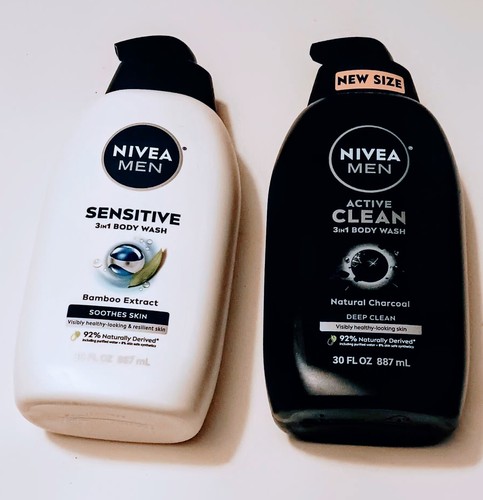 Deep Clean Nivea Sensitive 3 in 1 Body Face Wash 2 bottles MIXED LOT