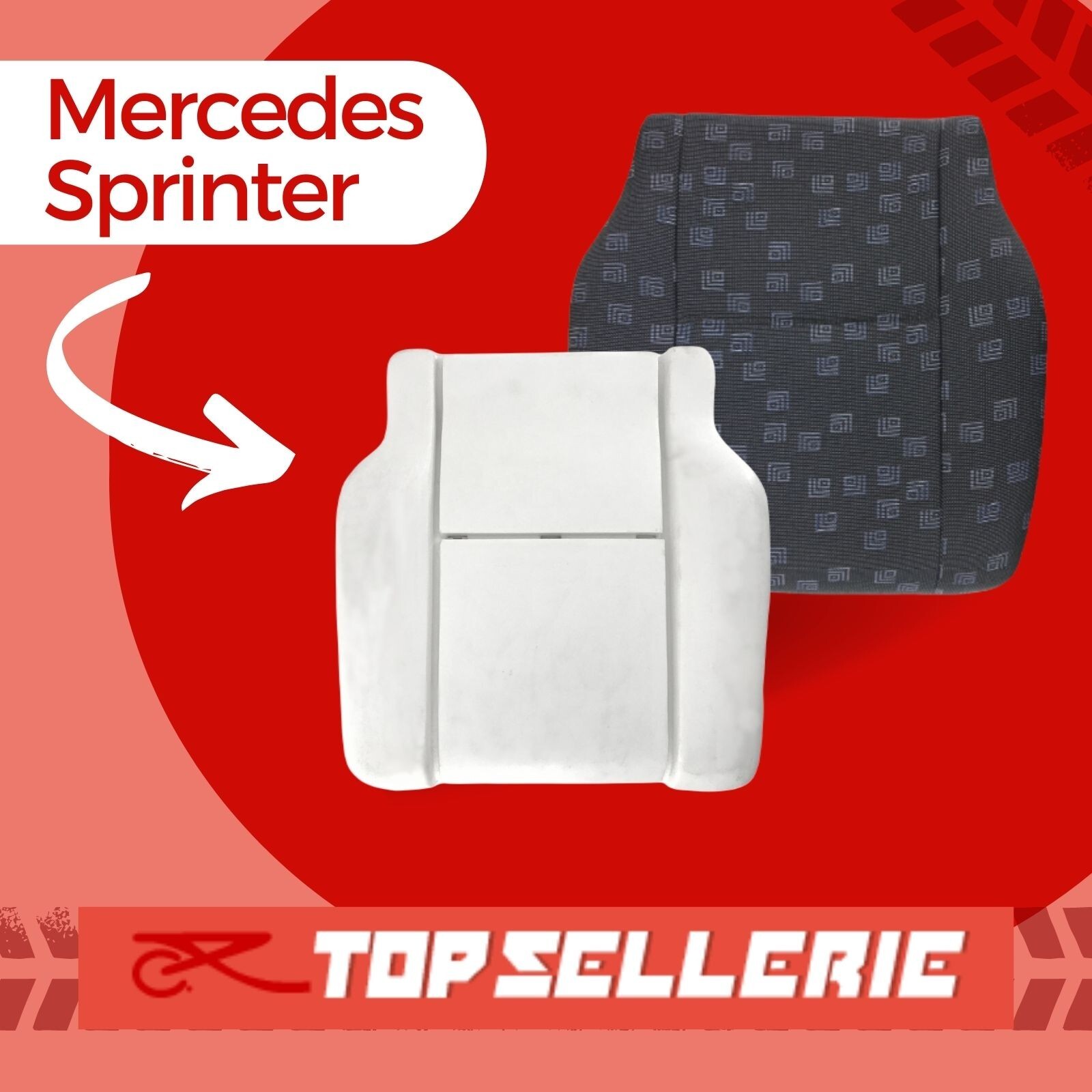 Housse mousse assise Mercedes Sprinter 1995 2006 rénovation siège conducteur camionnette