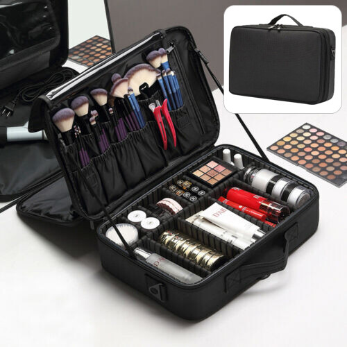 Large Makeup Bag Professional Portable Cosmetic Case Storage Handle Organizer - Picture 1 of 20