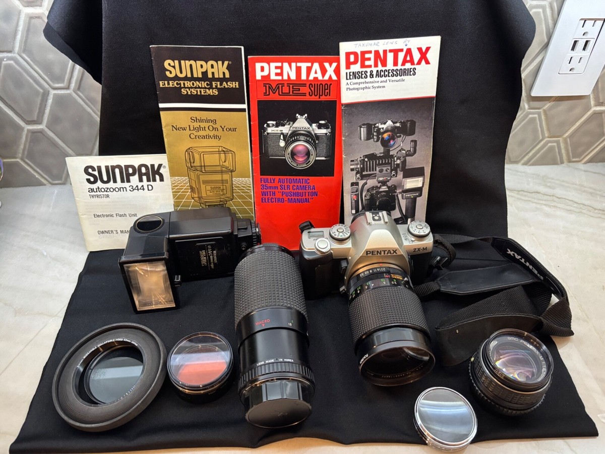 m@s@ Pentax ZX-M SLR Camera, Flash, Filters, bag, etc. | eBay