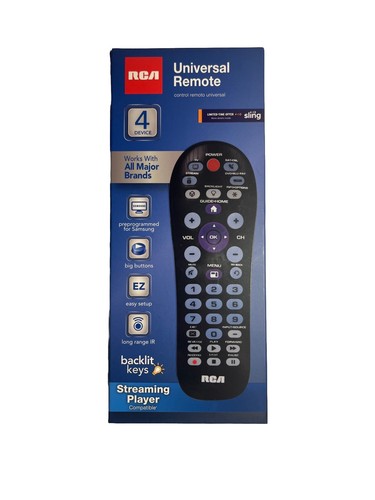 NEW RCA Universal Remote RCR414BHE1 Black 4 Device Streaming Player Compatible - Picture 1 of 7