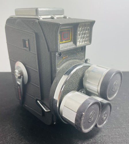 Vtg MANSFIELD HOLIDAY 2 8MM CINE TURRET MOVIE CAMERA IN BOX w/Booklet READ - Picture 5 of 17