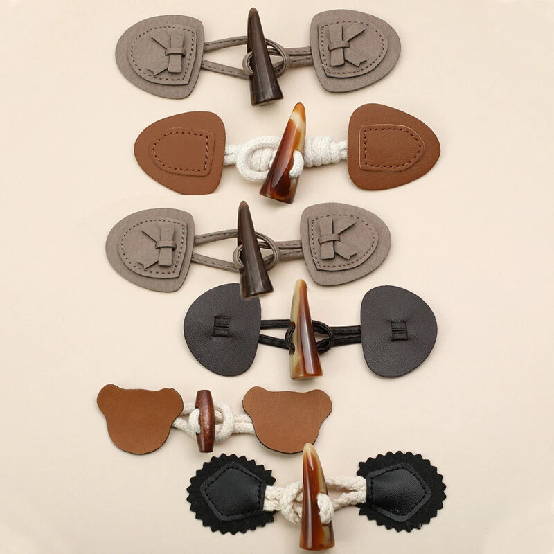 Leather Sew-On Toggles Resin Horn Buttons Closures For Coat Clothing Jacket DIY - Image 3 of 4