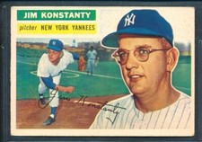 1956 Topps #321: JIM KONSTANTY New York Yankees ~ VG to VG-EX