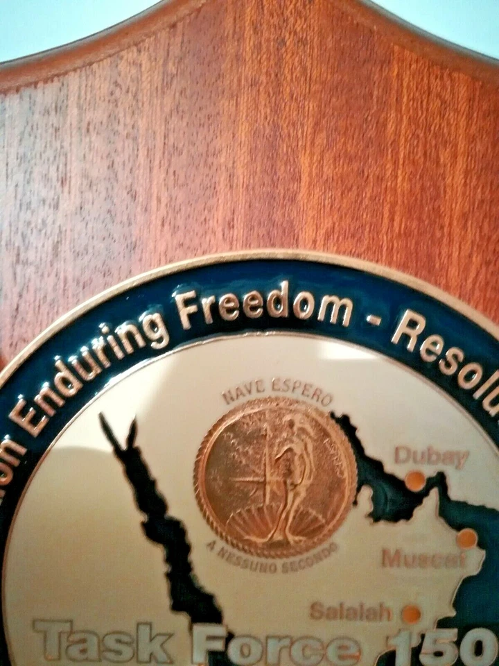 CREST NAVE ESPERO ENDURING FREEDOM TASK FORCE 150 EUROMARFOR WALL PLAQUE - Immagine 2 di 2