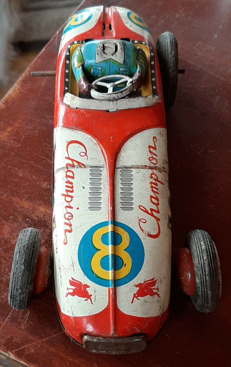 Vintage 1950-60's ATC Asahi Japan Tin Friction Champion 8 Vintage 1950-60's ATC Asahi Japan Tin Friction Champion 8