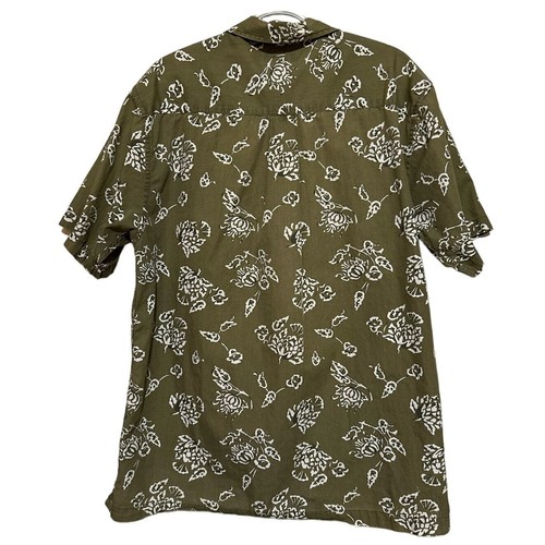 Structure Superior Clothing Men's Floral Green White Short Sleeve Shirt Size L - Picture 2 of 4