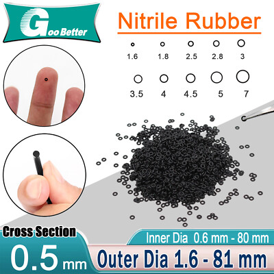 Rubber Watch Case Back O Ring Round Gasket OD 1.6-81mmxID 0.6-80mmxThick 0.5 mm
