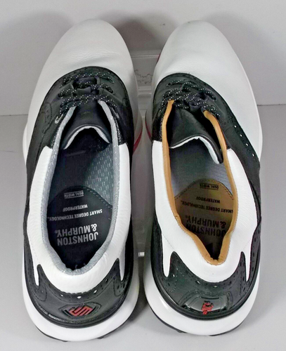 258625X SP50 MEN'S GOLF SHOES SIZE 9 BLACK / WHITE LEATHER JOHNSTON & MURPHY - Picture 4 of 6