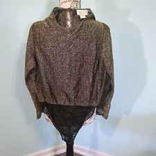 Vintage VICTORIAS SECRET Rare Mesh Gold Bodysuit gold label medium
