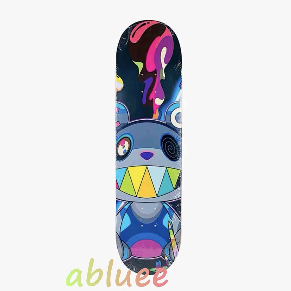 Juego de 3 PIEZAS Takashi Murakami Pandas Contaminados Patineta Tabla de Arce Decoración del Hogar Foto 3 de 4