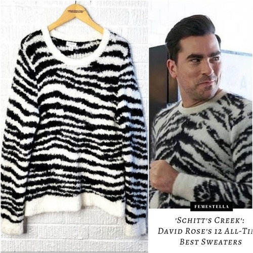 Schitts creek David rose zebra sweater 