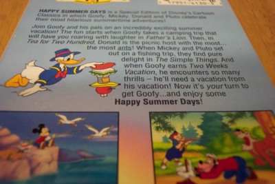 Walt Disney Cartoon Classics HAPPY SUMMER DAYS VHS VIDEO