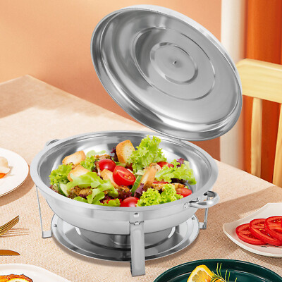 9 L Speisenwärmer Suppentopf Wärmebehälter Rund Chafing Dish Edelstahl Silber