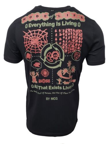 ALEXANDER MCQUEEN MCQ BLOCKCHAIN ICON BLACK T-SHIRT ALL THEAT EXISTS LIVES RARE - Picture 1 of 3