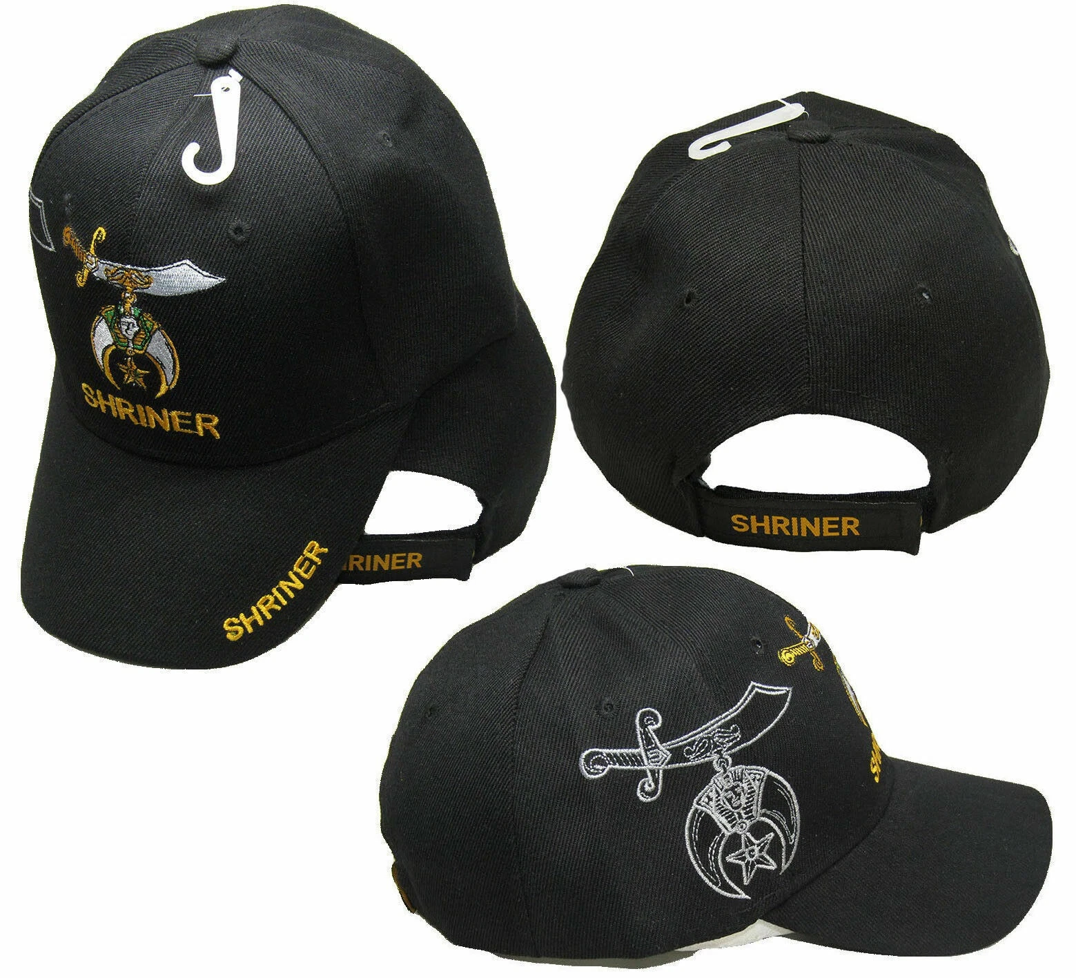 Shriner Emblem BLACK With Shadow Embroidered Cap Hat Masonic
Opens in a new window or tab