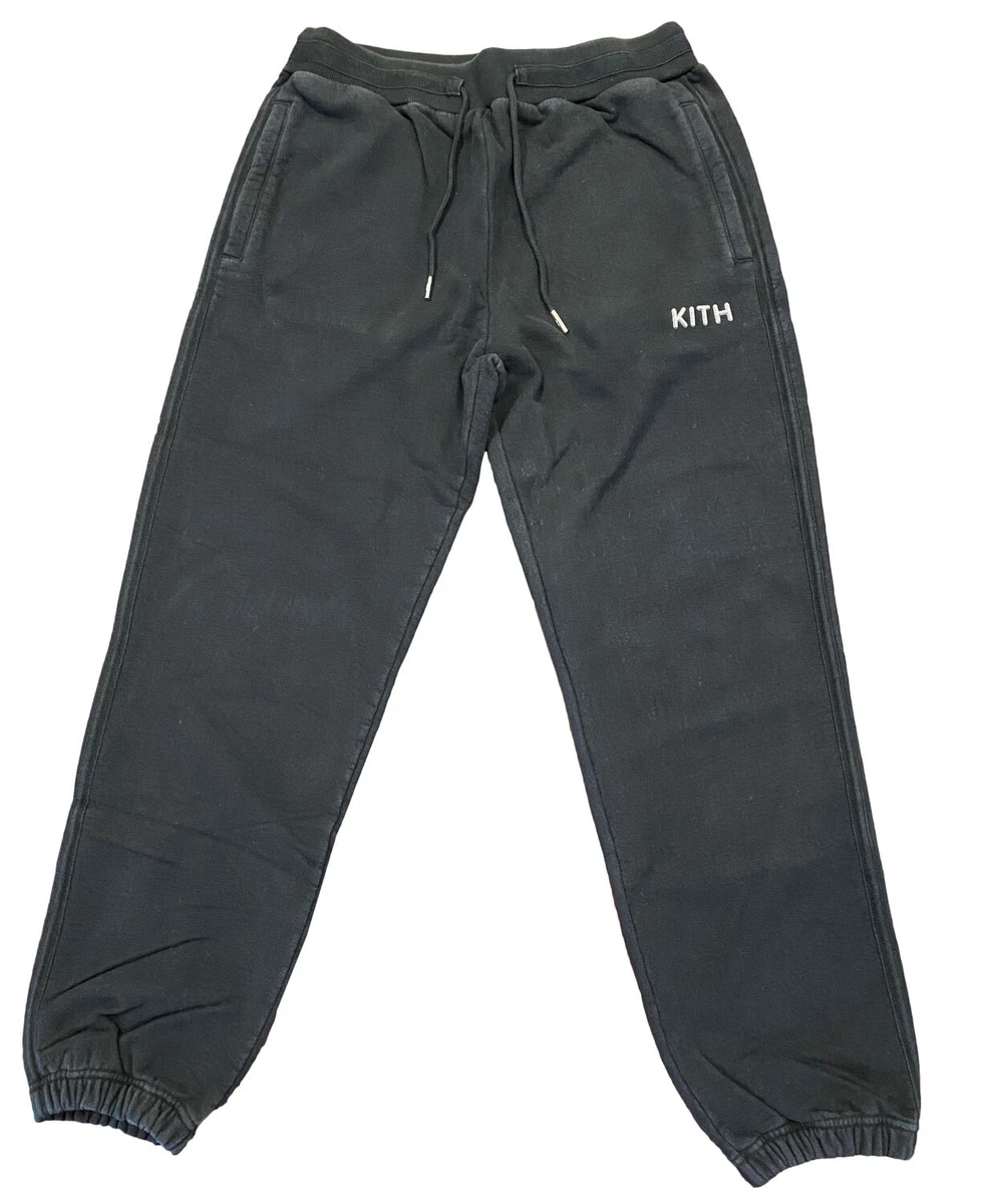 KITH Women's Black Glitter Logo Sweatpants KHW6093 Medium NWT