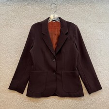 90s Vintage Blazer Jacket 8 Medium Large Womens Chocolate Brown Lightweight
