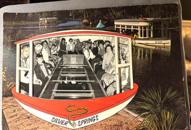 1959 SILVER SPRINGS Florida FL Scenic Photo Boat Photograph Souvenir Frame