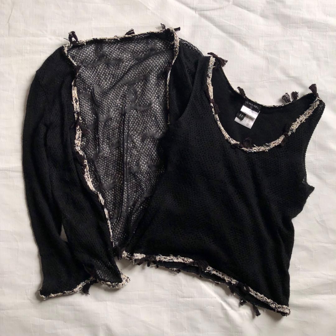 CHANEL 05C Cashmere Cardigan Camisole with Coco Mark | eBay