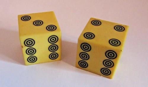 2 Vintage The Chicago Mob's 825 Club Smoker Dice Vintage 50's Game Used