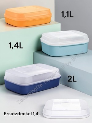Tupperware Naschkätzchen 1,1L o. 1,4L o. 2L Lunchbox Vesper, Ersatzdeckel 1,4L